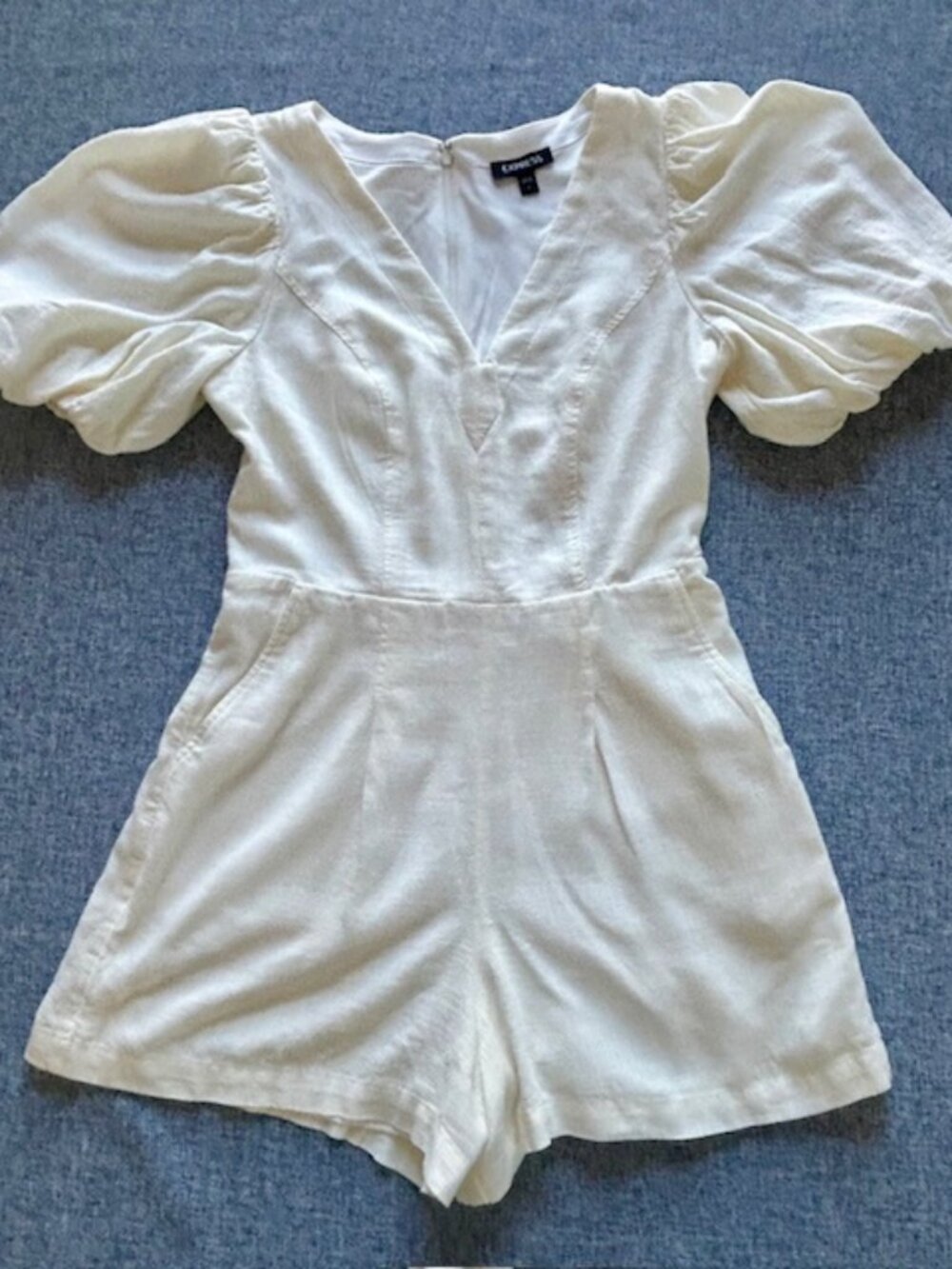 Express Linen Romper White Small